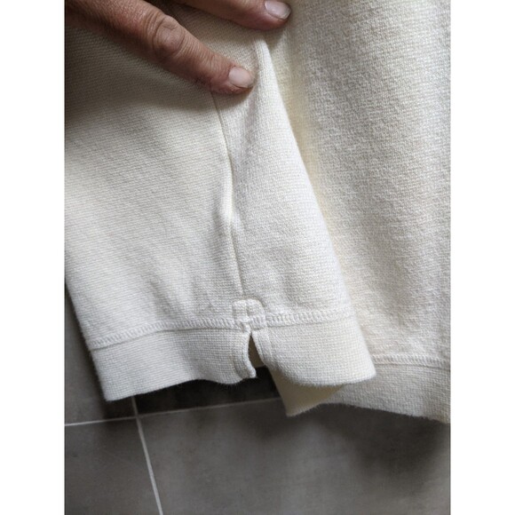 Eddie Bauer Polo Sweater Men's Sz M Collared Pullover Knit Prep Coastal Cream - Picture 7 of 12